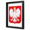 Godło Polski w czarnej ramie A4 – widok boczny Godło Polski w czarnej ramie A4 – widok pod kątem