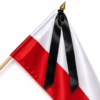 Kir żałobny do flagi – czarna wstążka atłasowa 50 mm