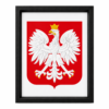 Godło Polski w czarnej ramie A4 Godło Polski w czarnej drewnianej ramie A4