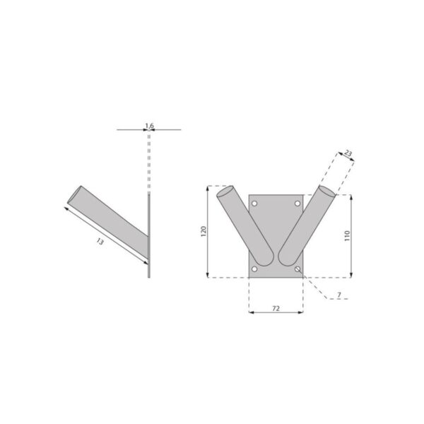 uchwyt flagowy na 2 flagi wymiary 1200x1200 1 uchwyt flagowy na 2 flagi wymiary 1200x1200 1