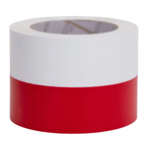 Wstążka biało-czerwona polipropylenowa 8 cm × 50 m na rolce